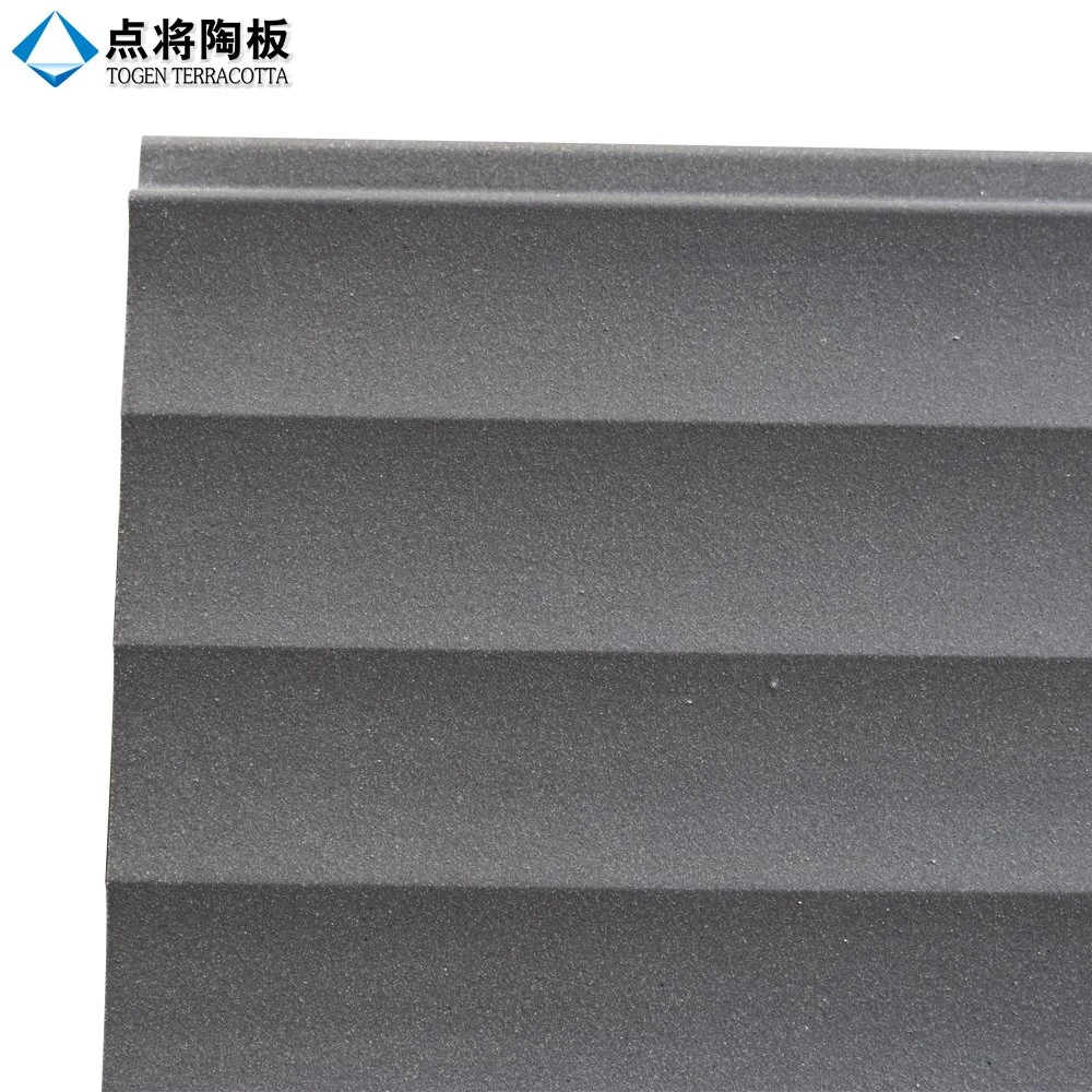 30mm Grey Terracotta Building Material Wave Surface Terracotta Cladding System for Facade Cladding System