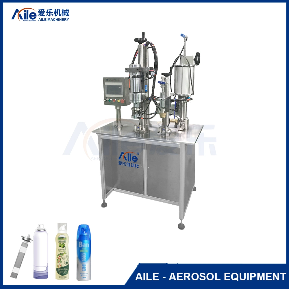 Semi Automatic Aerosol Spray Can Filling Machine Air Bag Filling Machine on Valve Filler