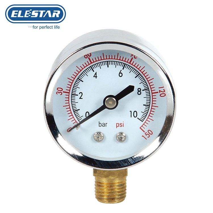 50mm Manometer Piezometer Pressure Gauge Water Pump Spare Parts Pressure Gauge with Back Connector