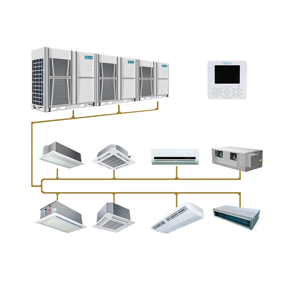 La fabricación del sistema VRF Límite máximo de 4 vías de aire acondicionado Cassette tipo AC inversor VRV Aire Acondicionado Central