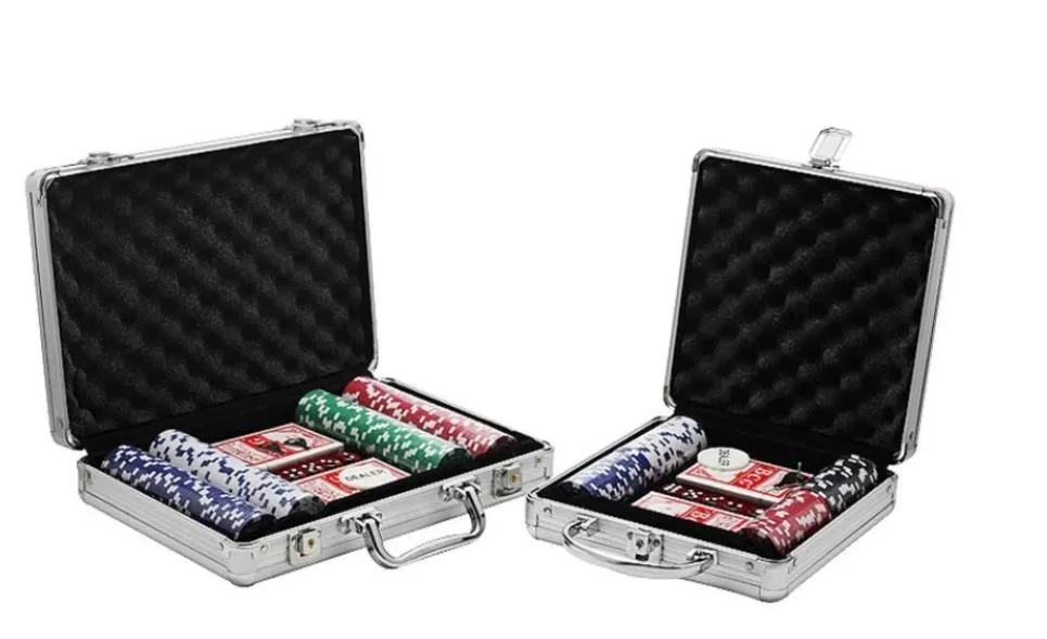 Wholesale/Supplier Portable Leather Poker Set Box Deluxe Travel Poker Chip Game Case