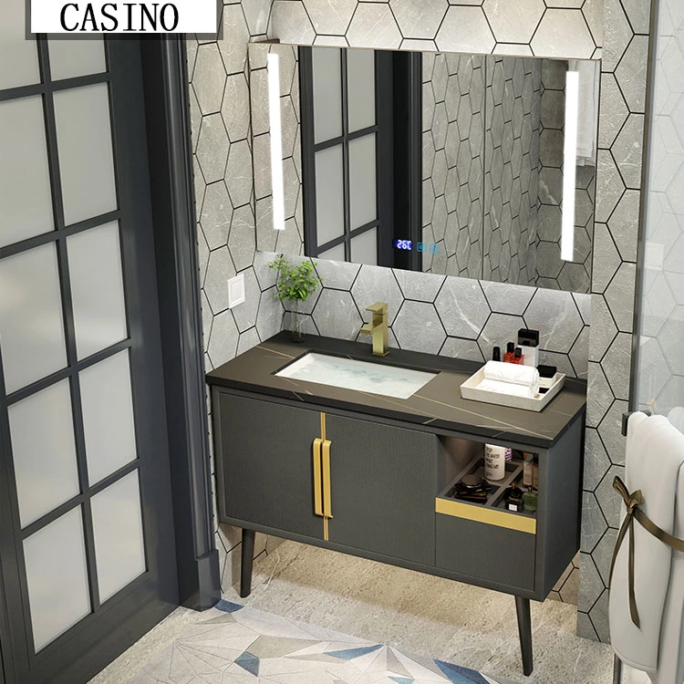 Marble Bathroom Vanity with LED Mirror Vanity Cabinet