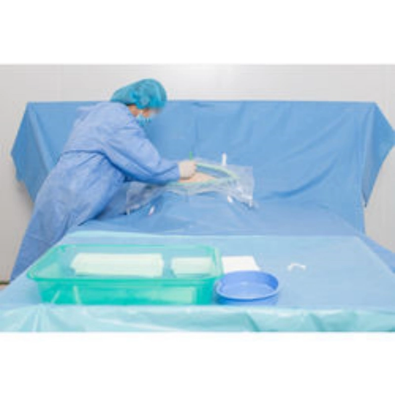 Blue Color SMS Sterile Caesarean Section Set Disposable Surgical C-Section Pack for Hospital