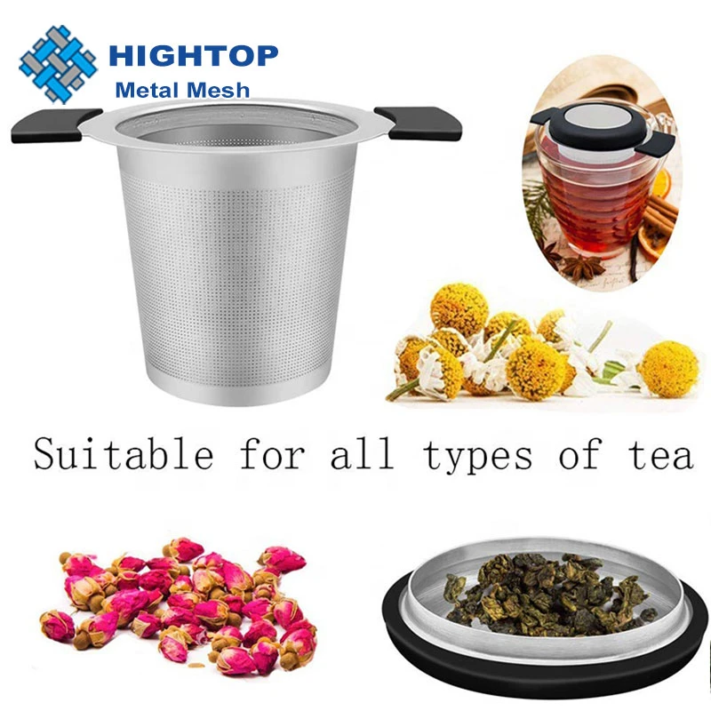 Reusable Fine Mesh Stainless Steel Loose Leaf Tea Infuser Metal Filter with Double Handle