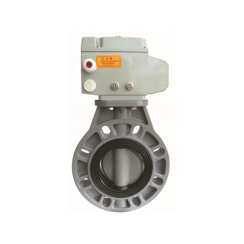 DIN ASTM JIS Chemical Industry Electric Actuated CPVC Butterfly Valve