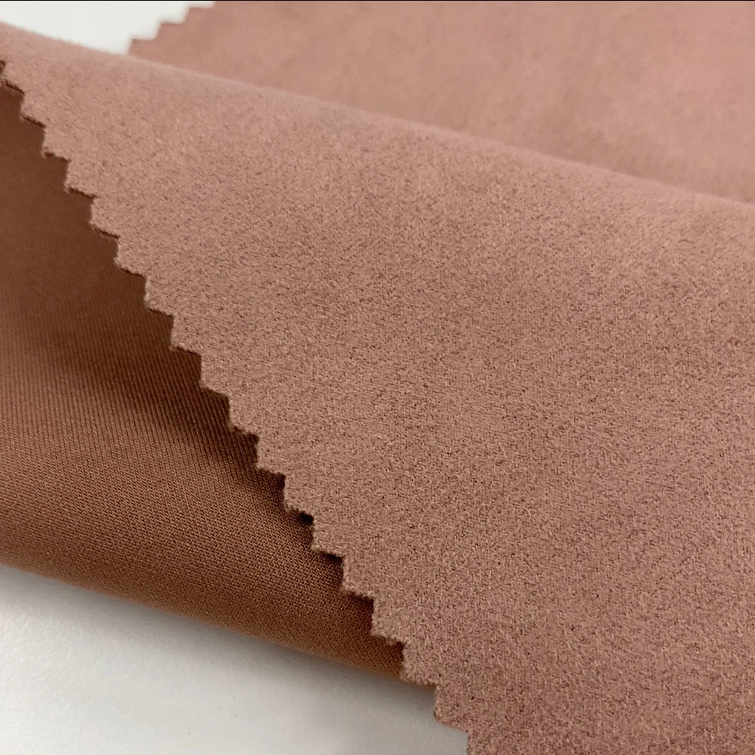 China Suede Fabric Stetch Island Yarn Micro Suede Fabric in Polyester Spandex Fabric for Coat Jacket Shoes