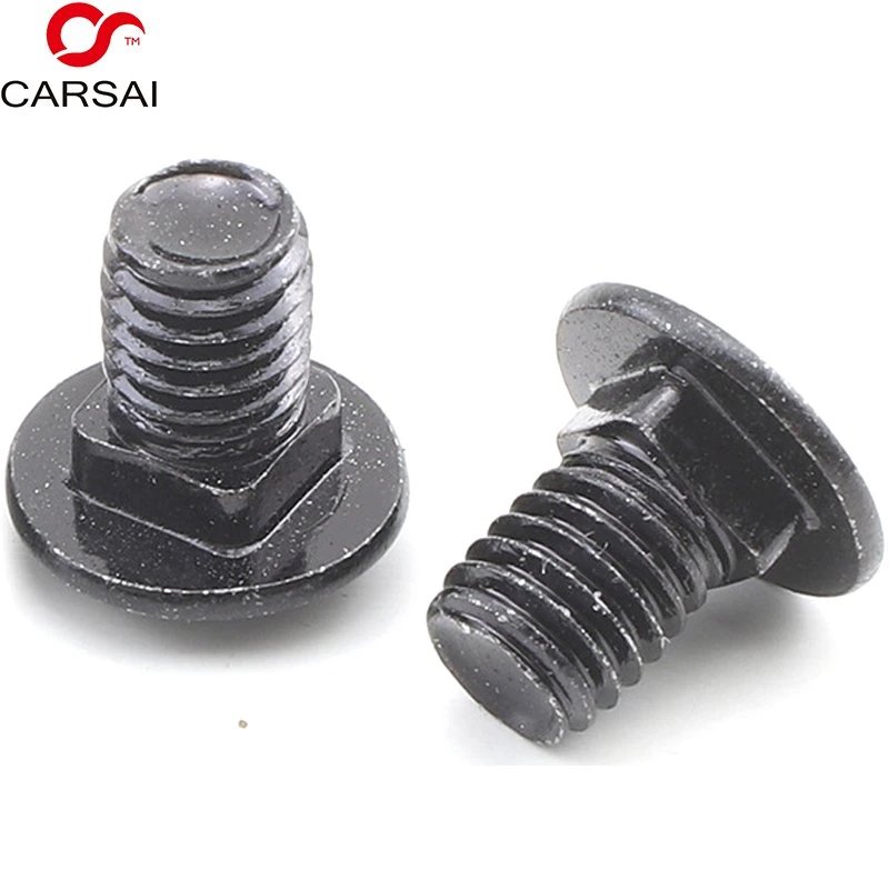 Carbon 304 Stainless Steel Black Oxided Zinc Plated Carriage Bolt Black Half Round Horse Head Screw Bridge Plow Coach Square Neck Bolts M4/M5/M6/M8