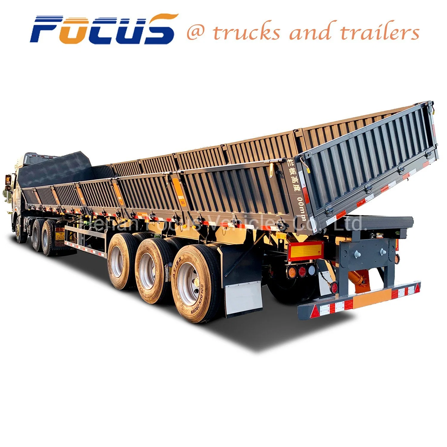 3 Axle Heavy Truck Trailer / Side Tipping Trailer/ Dump Tipper Trailer/ Dump Trailer