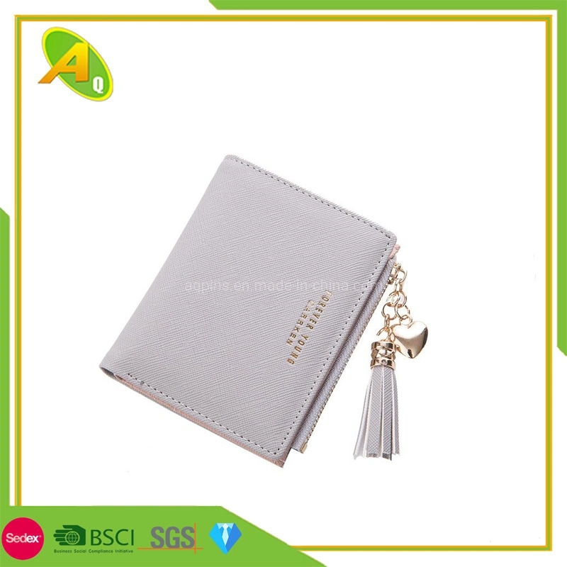 Mujer de moda Zipper Cuero moneda dinero Tarjeta de crédito Long Lady Cartera de regalo promocional de nylon cartera (08)