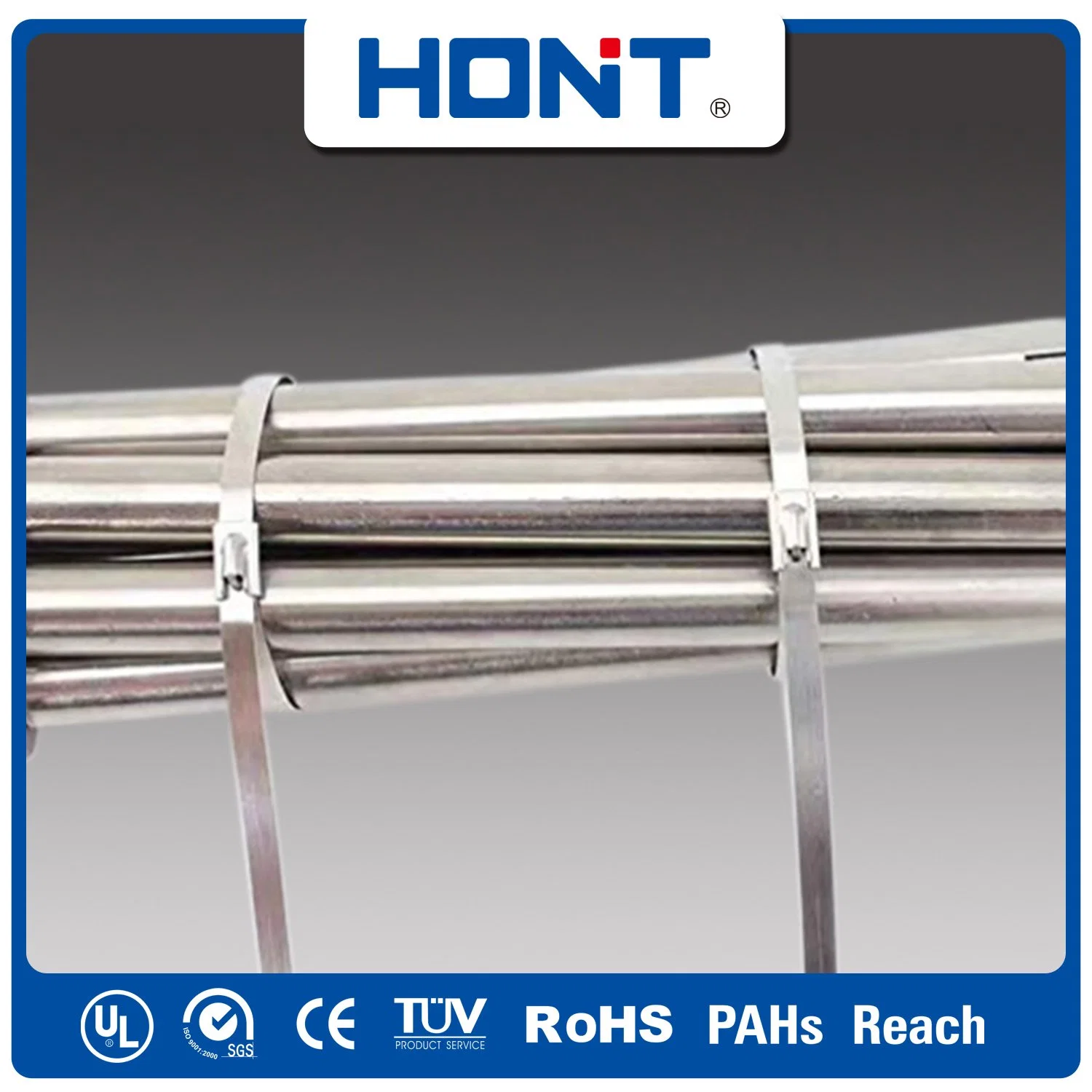 Ball Lock Type Uncoated SS304 Ss 316 304 Stainless Steel Ss Metal Epoxy Coated Self Lock Cable Marker Zip Wire Tie with CE RoHS UL