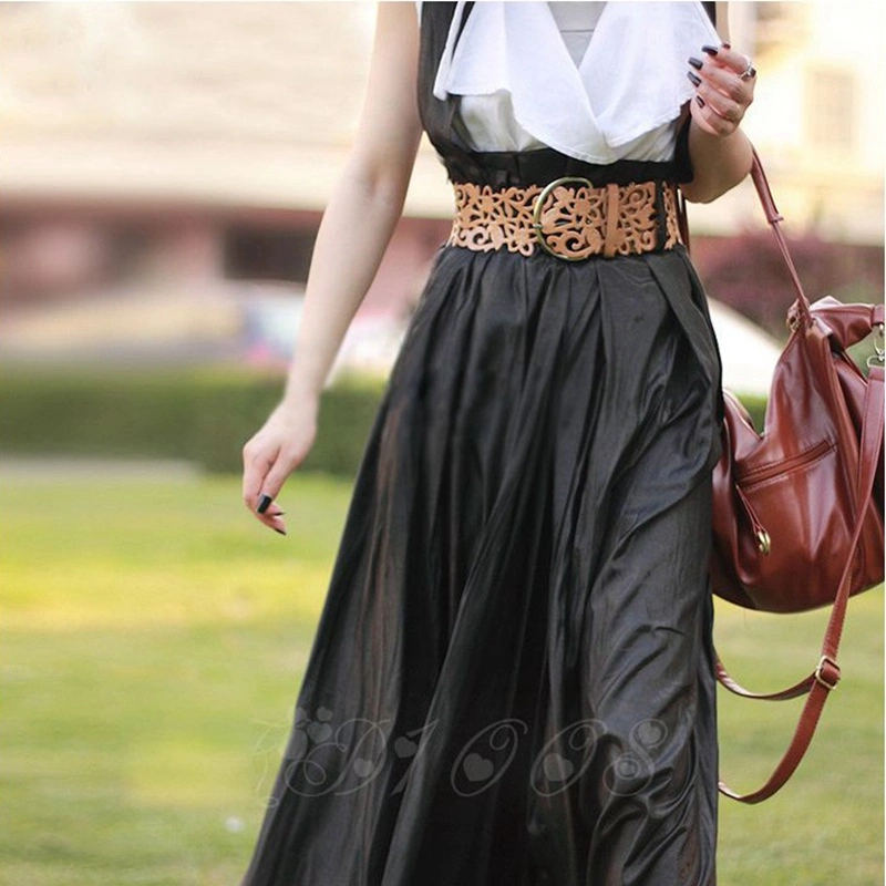 Fashion Hollow Decorative Wide Belt Lady Belt