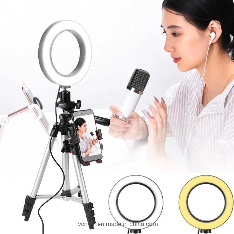 7.9inch Dimmable Desktop LED Selfie Ring Light with Phone Holder