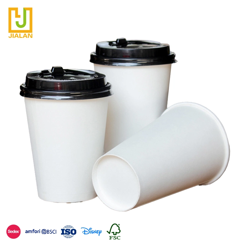 Неоптовой кофе с низким содержанием кофе Новый одноразовый кофе горячего белого цвета Бумажная чашка с крышкой