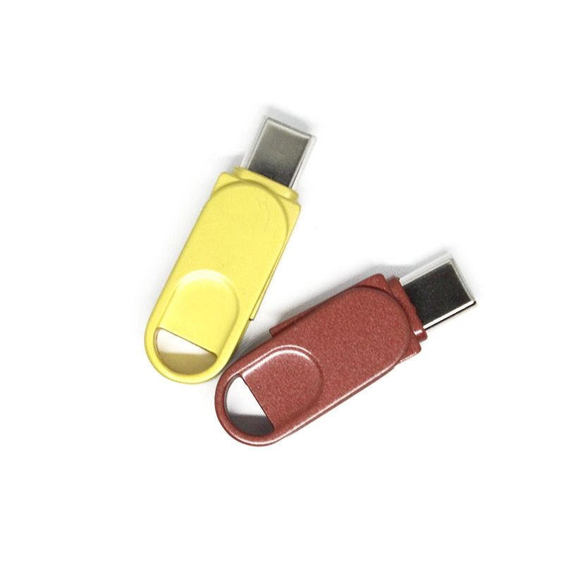 Color Metal Rotating Compact Dual Head USB Disk Mobile Phone and Computer USB Flash Drive Type-C USB Interface