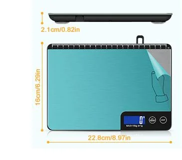 15kg 1g Balance de cuisine en acier inoxydable avec rétroéclairage