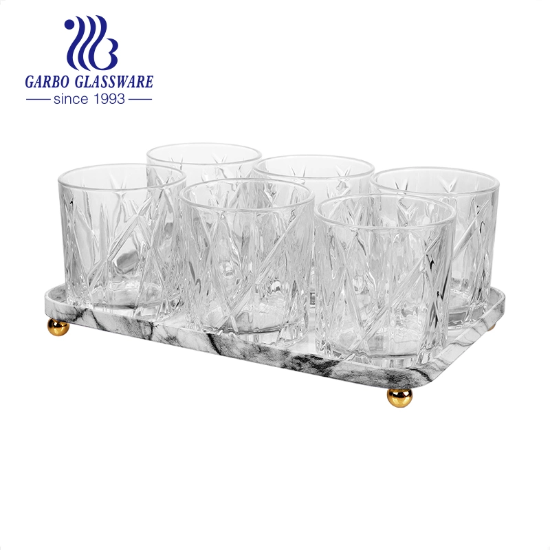 Luxury Glass Coffee Mug Warmer Coffee Cup 260ml Clear Glass Tea Milk Coffee Mug Set with Handle for Juice Water