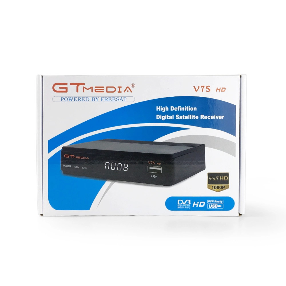 Geniue Gt Media Vendas quente TV Digital Receptor de Satélite Freesat caixa V7s HD V7 Plus suporta USB WiFi virador de antena DVB S/S2 STB Descodificador