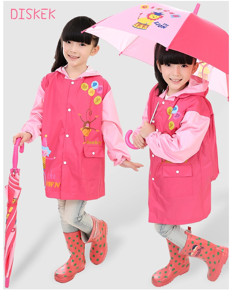 Toddler Kids Rabbit UFO Raincoat Yellow Duck Rabbit Hands Free Umbrella