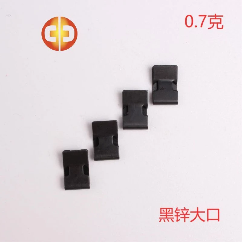 0.7g Black Zinc Large Mouth Manganese Steel Single Side Barb Balance Clamp Hardware Stamping Parts