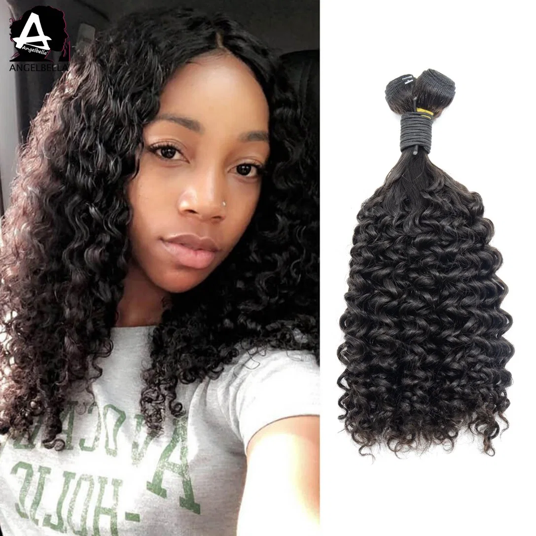 Angelbella 100% Brazilian Remy Human Hair Weaving Big Pixie Curl Hair for Black Women