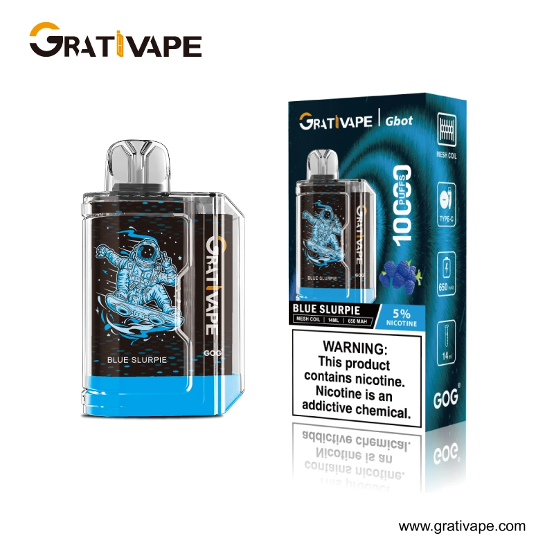 Grativape original Gbot 10000 bocanadas Vapen Marte 14ml Vape desechables precargadas el 5% No hay fugas de bolitas de 10K de la bobina de malla Mayorista/Proveedor de pilas recargables de cigarrillos E