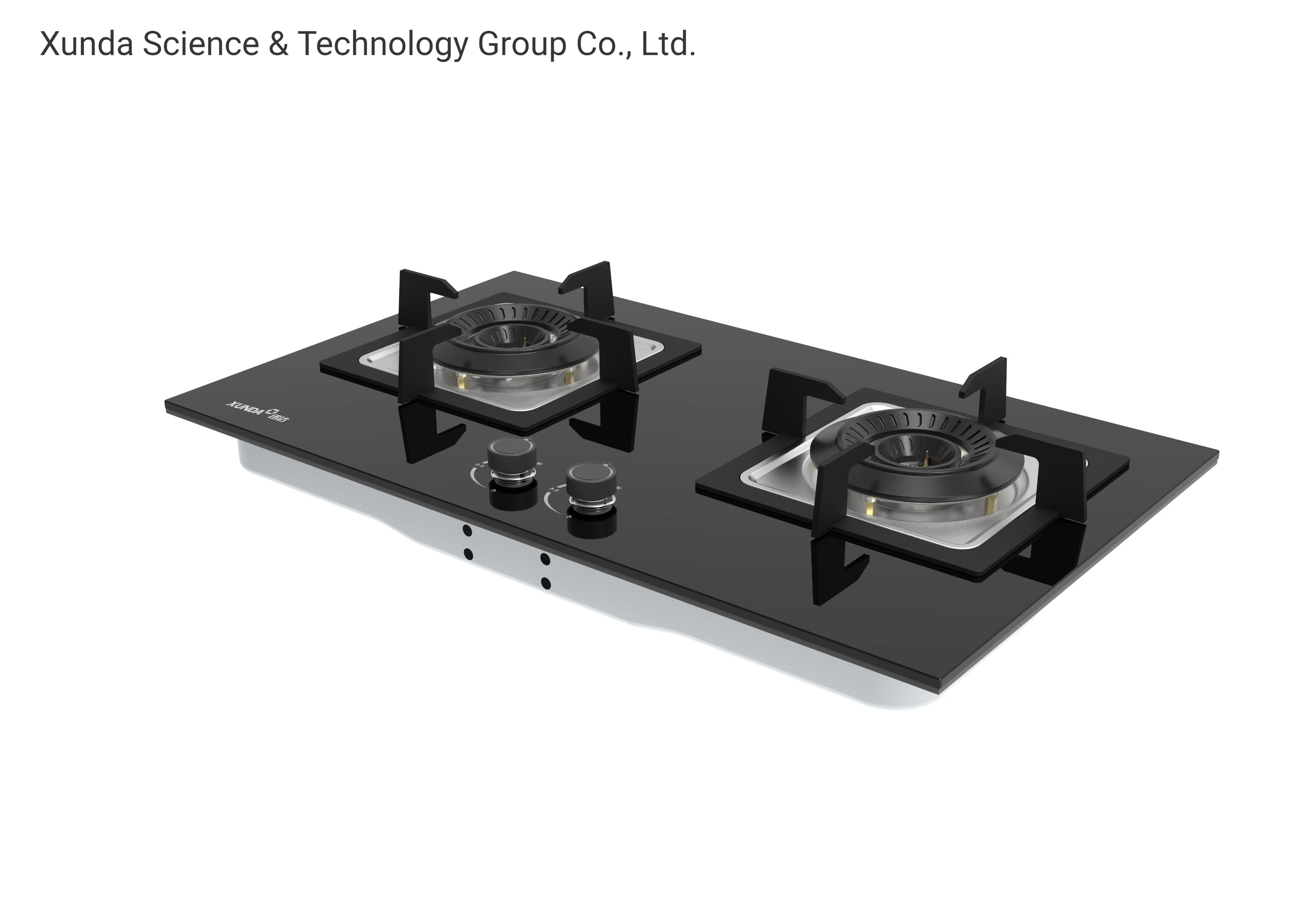 Xunda High Standard 2 Burner Inner بنيت في Gas Hob موقد طهو بالزجاج المقسّى