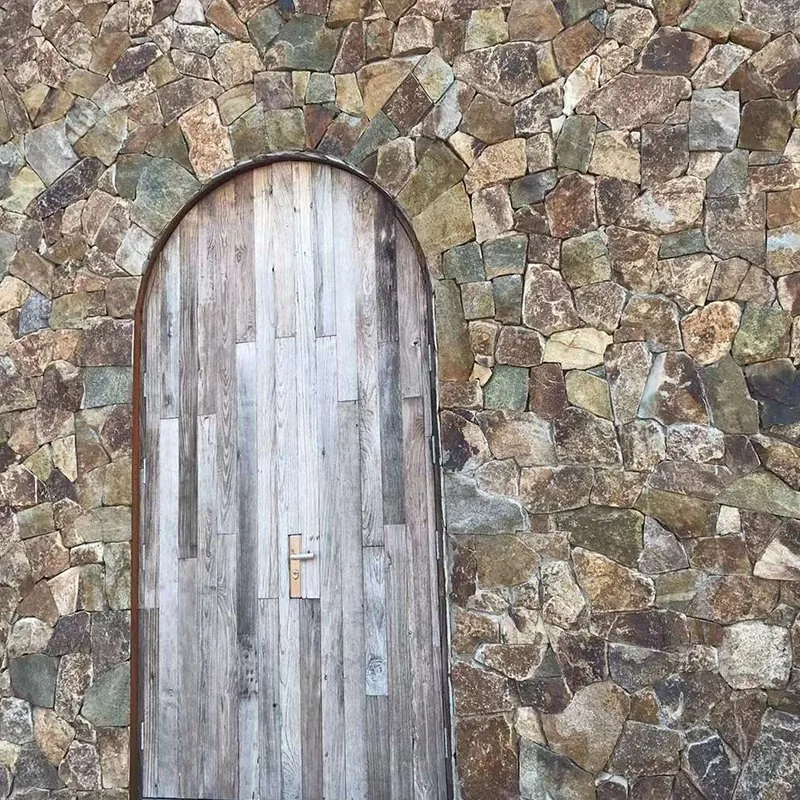 Decoração em pedra de parede Peitoril quartzito pedra ardósia empilhado com ouro/cinza/amarelo/preto Preço de cores