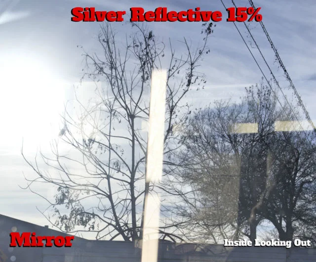 One Way Vision Privacidad Reflective Silver Building Window Film