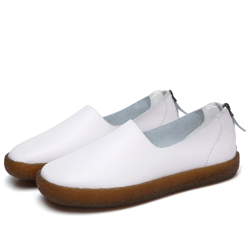 Special Upper Design Women Beautiful Leather 2019 Ladies Footwear Flat Shoes