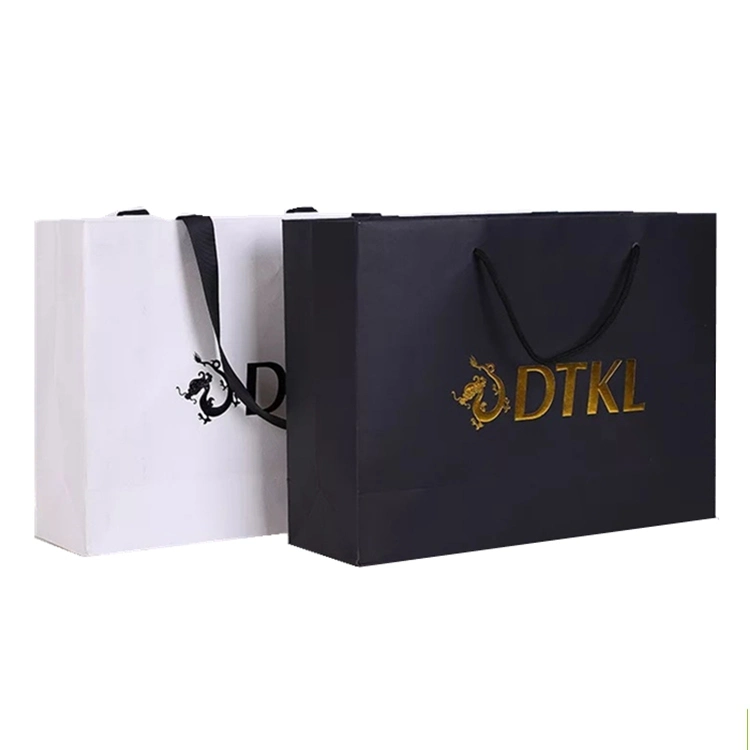 Custom Print Embossed Logo Gold Hot Foil Cosmetic Perfume Hard Paper Bag for Gift Wrapping