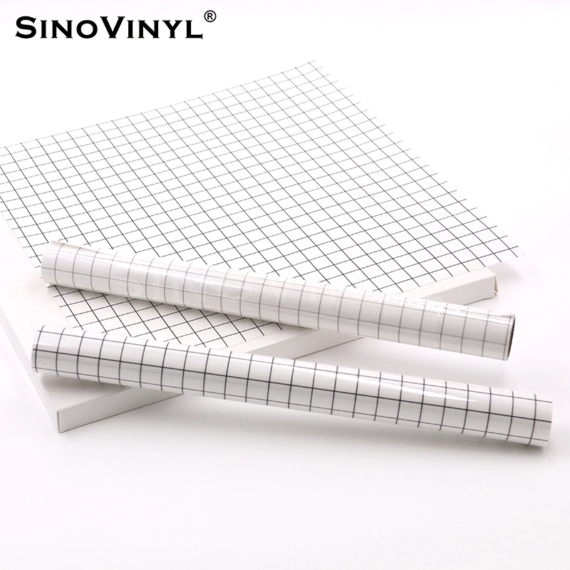 SINOVINYL Friendly Materials Excellent Viscosity 12x60" Cutting Vinyl Letters Pattern Transfer Application Film With Black Grids