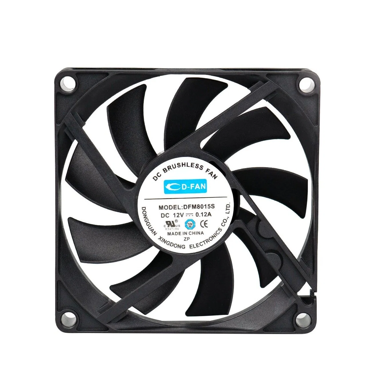 8015 Pression Industial 12V 80mm de haut de la ventilation du ventilateur de refroidissement Axial CC sans balai