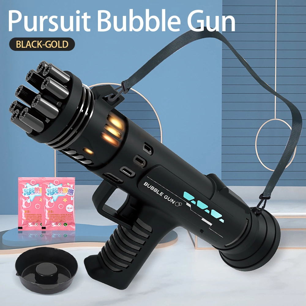 Pistola de persecución eléctrica máquina de burbuja de luz pistola de burbuja automática de múltiples agujeros Juguete