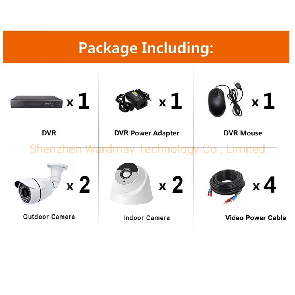 4CH 2MP caméra de sécurité IR kits CCTV hybride DVR de fournisseurs de caméras de vidéosurveillance