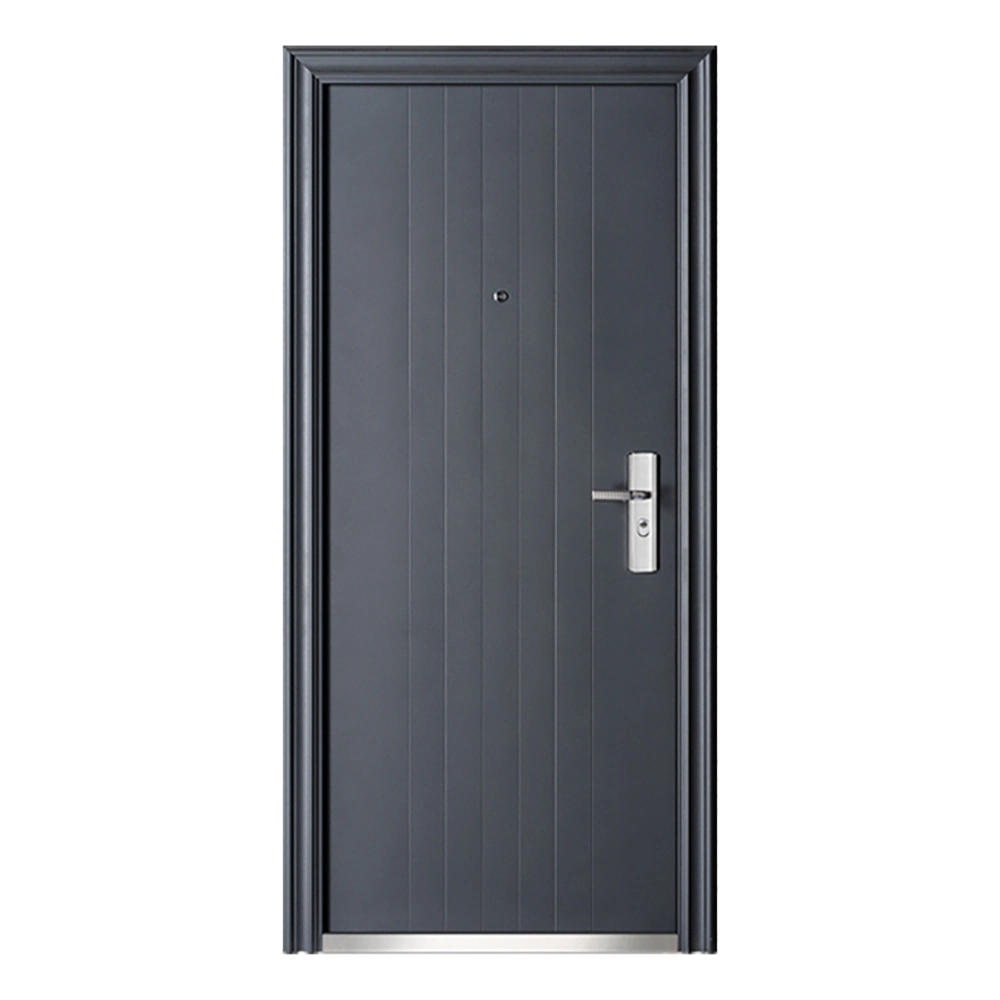 Outside Grey Powder Coated Inside Wood Grain Steel Door