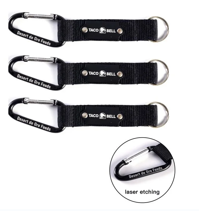 High quality/High cost performance Factory Custom Short Lanyard Climbing Carabiner with Metal Buckle