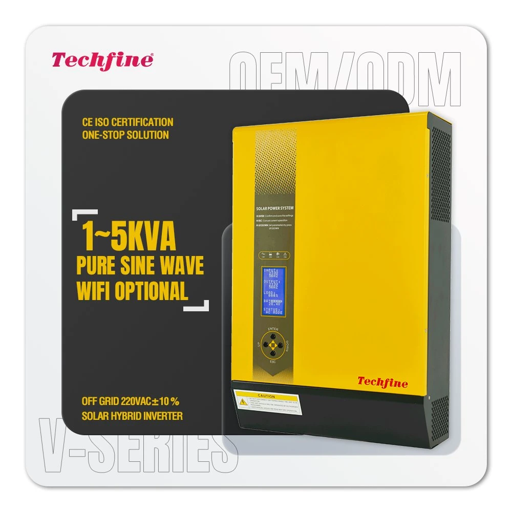 Techfine Pure Sine Wave Low Price Hybrid Solar Power Inverter with CE