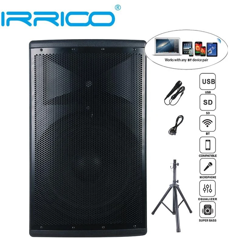 1200 W de 15" El subwoofer inalámbrico de Audio Profesional de Karaoke, se establece el sistema de altavoces PA Tws-Mic Bt-FM DJ parte Bocina Altavoces Parlant piezas de repuesto SKD