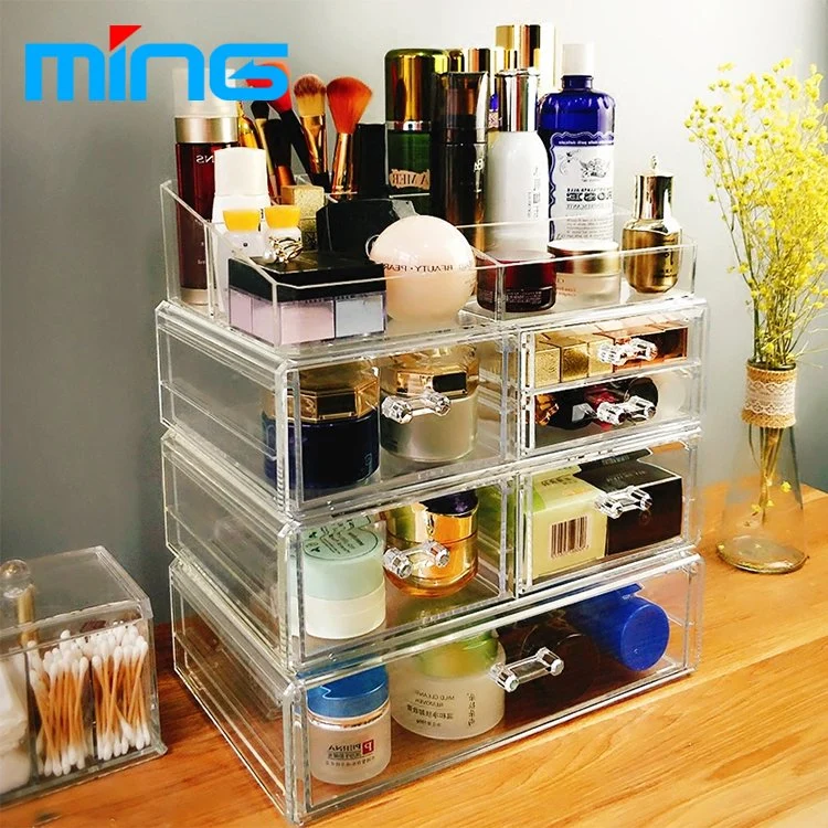 Clear Acrylic Display Spice Box with Hinged Lids