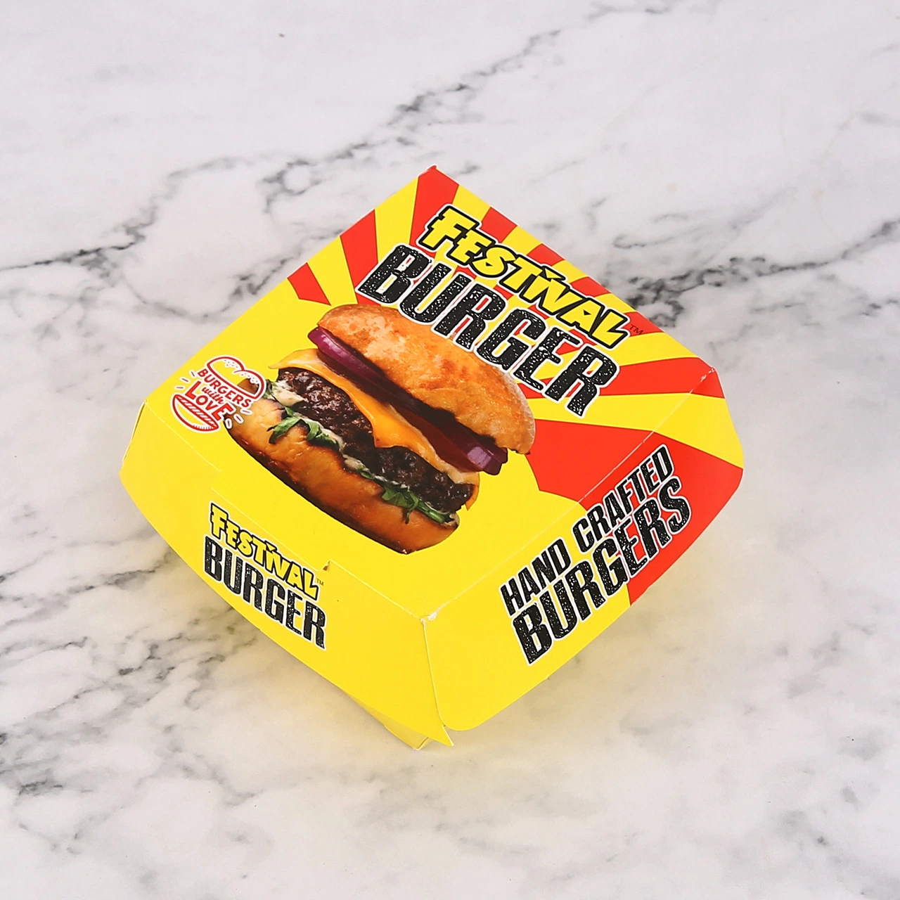 Brown Disposable Burger Cardboard Burgeres Box