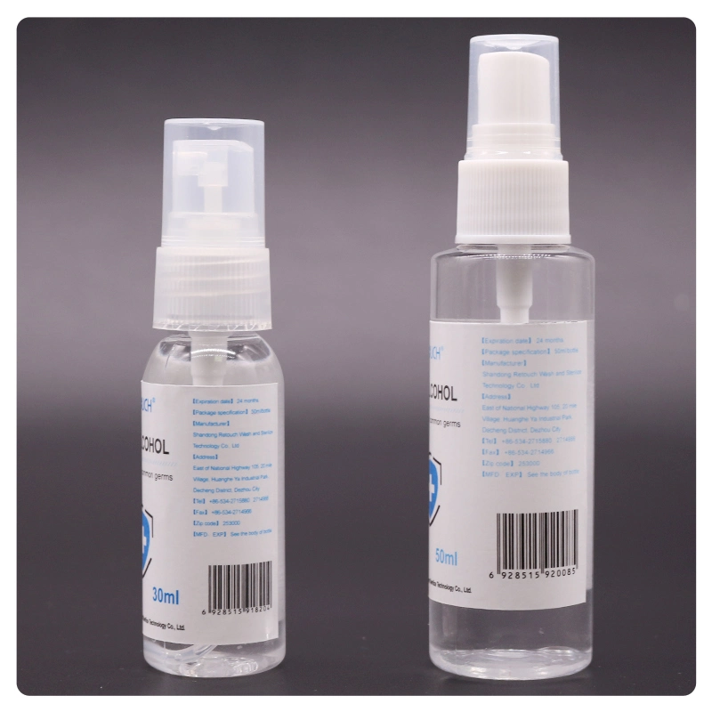 Bulk Waterless Hospital 75% Alcohol Antibacterial Antiseptic Alcohol Spray 100ml