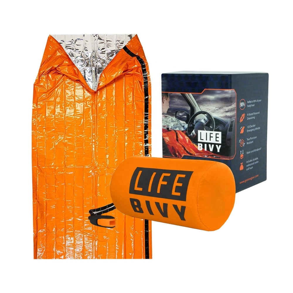 Use as Emergency Bivy Sack Shelter Kit Survival Sleeping Bag Mylar Thermal Bivvy Emergency Sleeping Bag