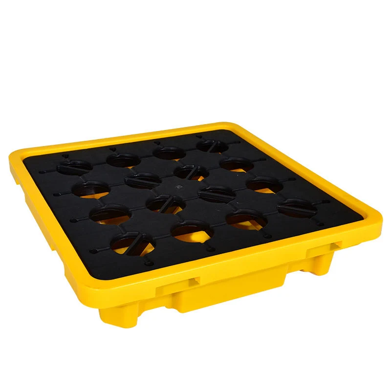 New Plastic Chemical Spill Platform Storage with Drain Leakage Control HDPE Euro Plastic Pallets for Shelves