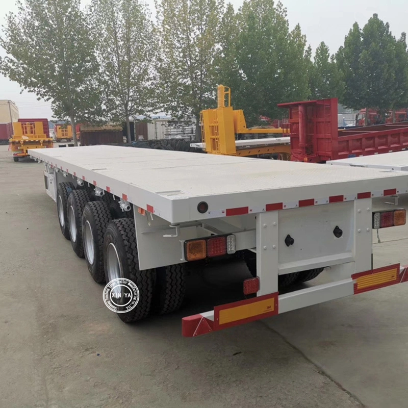 Factory Low Price 40 FT 12500 12.5m Long Gooseneck High Bed 30 Ton Super Inter Link Lowbed Flatbed Utility Truck Trailer