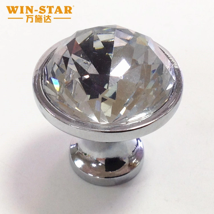 Winstar Zinc Alloy Glass Diamond Furniture Cabinet Door Knob Handle