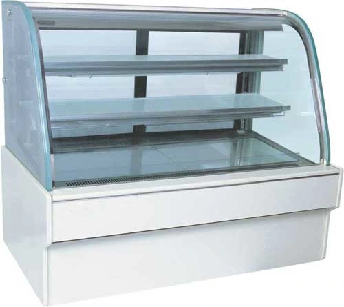 Panadería de vidrio curvo de mármol refrigerados/enfriador de exhibición de pastel de refrigerador vitrina de la enfriadora