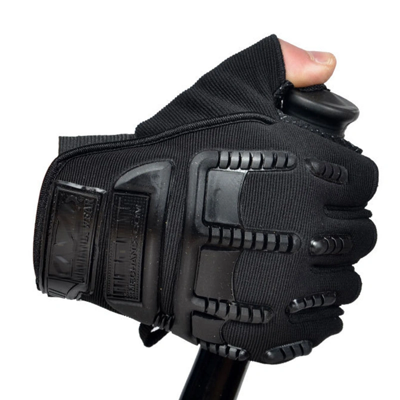 Custom Printing Fashion Cut-off Finger Protective Tactical Gloves Motorcycle Gloves