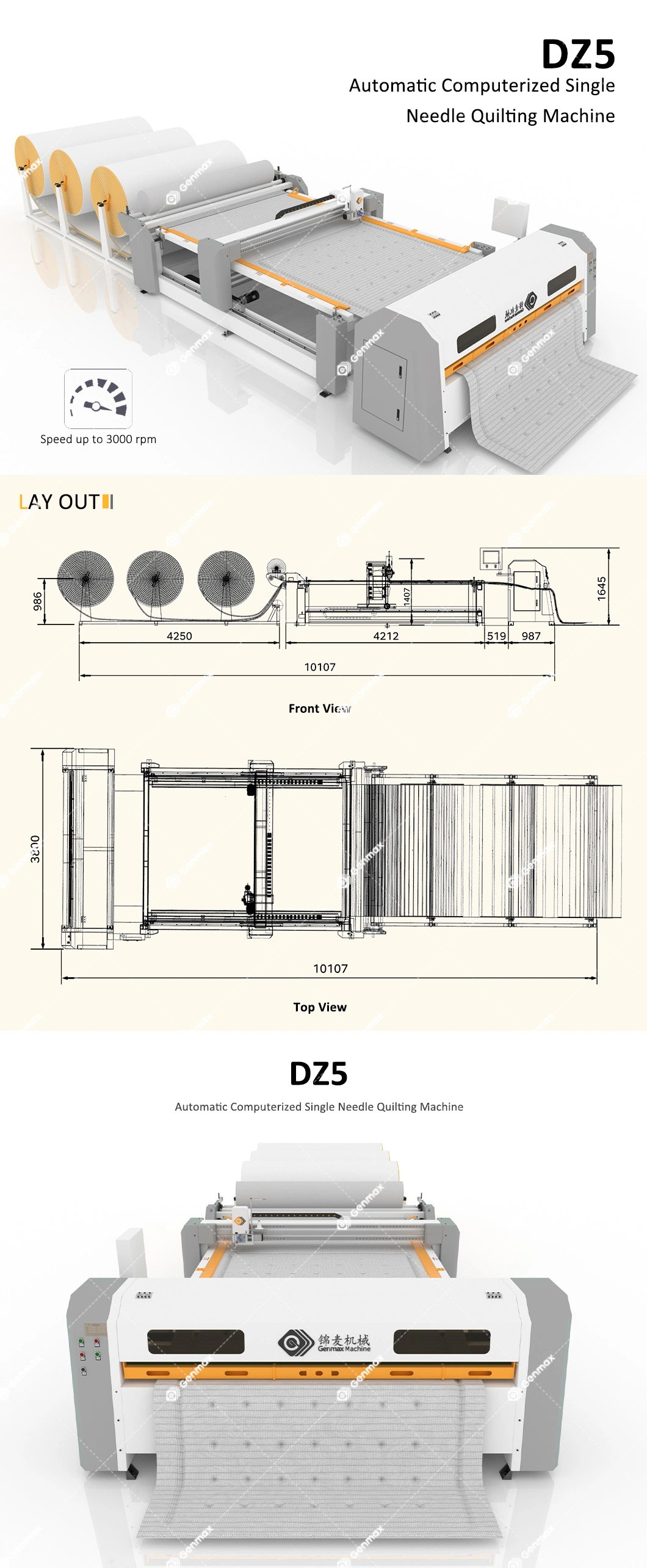 Single Needle Quilting Machine for Industrial Sewing Machine