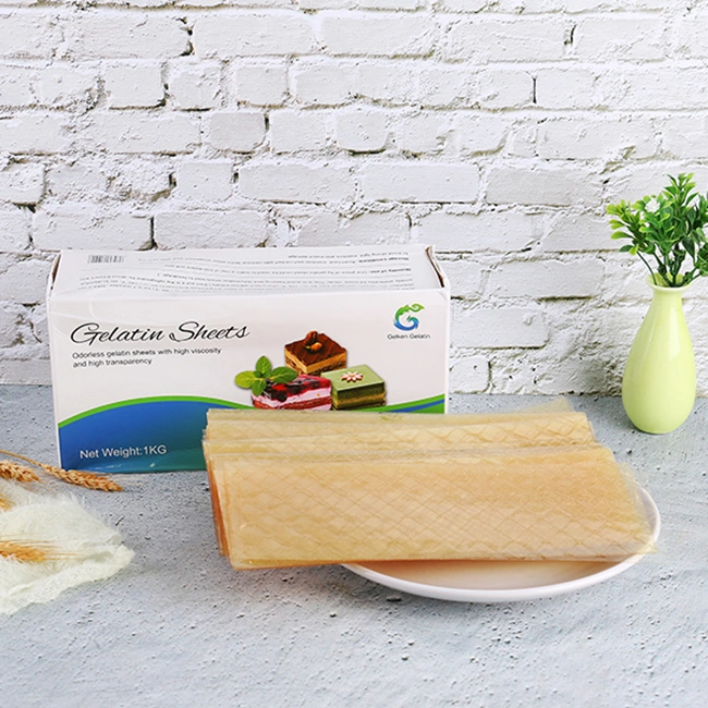 Edible Gelatin Sheet Food Grade Gelatin Leaf Bakery Gelatin