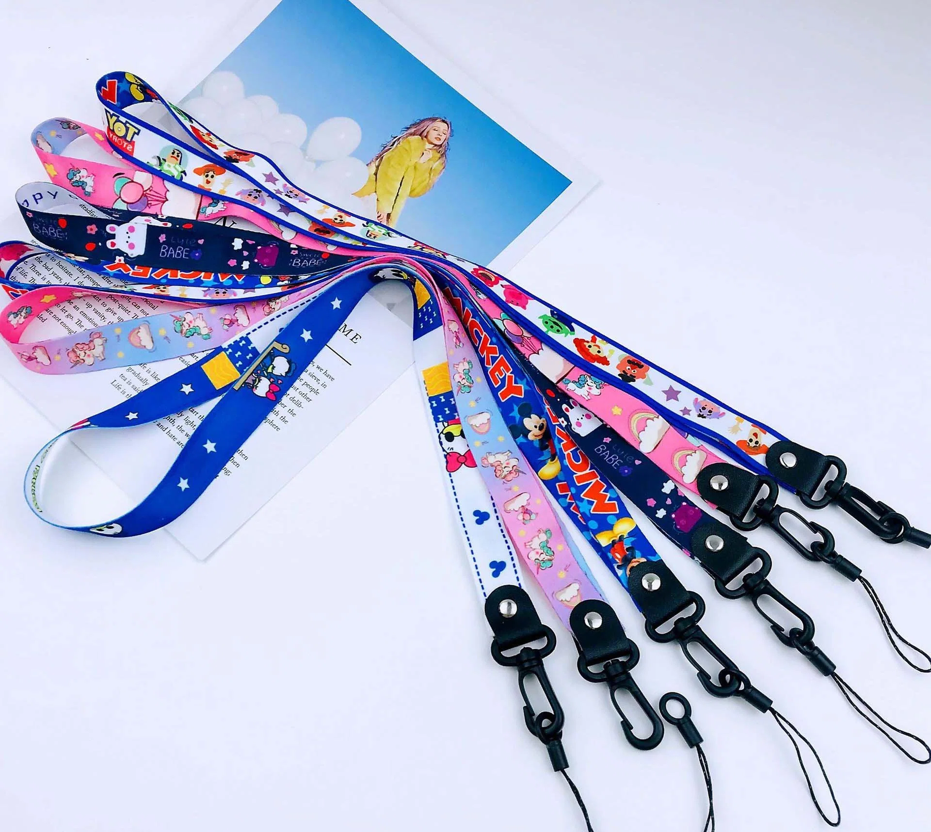 2cm Wide Version Two -in -One Hook Buckle Mobile Phone Lansure Polyester Double -Sided Woven Long -Sized Split Can Be Split Lane Rope Manufacturer Supply